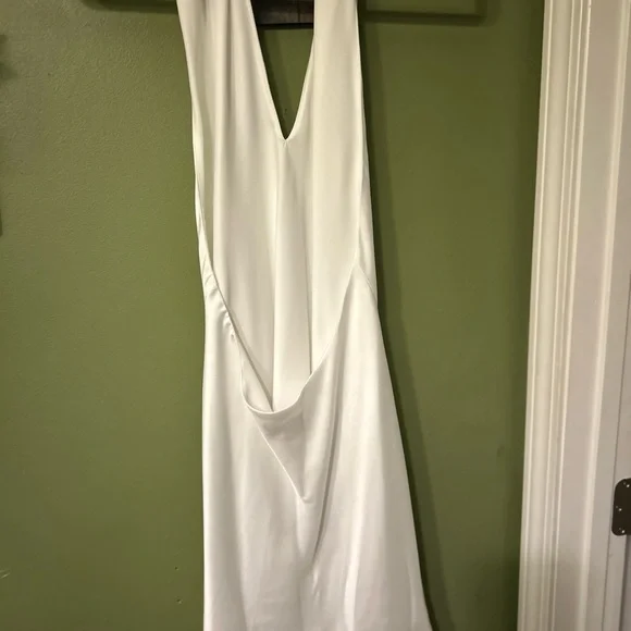 ShowMeYourMuMu White Jasmine Dress, Halter Mini Dress - Picture 3 of 4